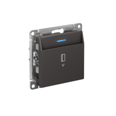 Выключатель карточный AtlasDesign 10А с подсветкой без задержки отключения механизм базальт SE ATN001414