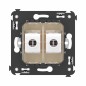 Розетка компьютерная 2-м СП Avanti "Ванильная дымка" RJ45 кат.6 без шторок механизм DKC 4405694