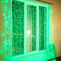 Гирлянда светодиодная "Светодиодный Дождь" 2х3м 600LED мультиколор RGB 55Вт 230В IP65 провод прозр. (свечение с динамикой при пр