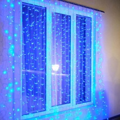 Гирлянда светодиодная "Светодиодный Дождь" 2х3м 600LED мультиколор RGB 55Вт 230В IP65 провод прозр. (свечение с динамикой при пр