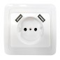 Розетка 1-м Classico 2047 IP20 с заземл. с 2-мя USB бел. IN HOME 4690612035246