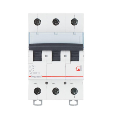 Выключатель автоматический модульный 3п C 25А 6кА TX3 6000 3мод. 400В Leg 404058