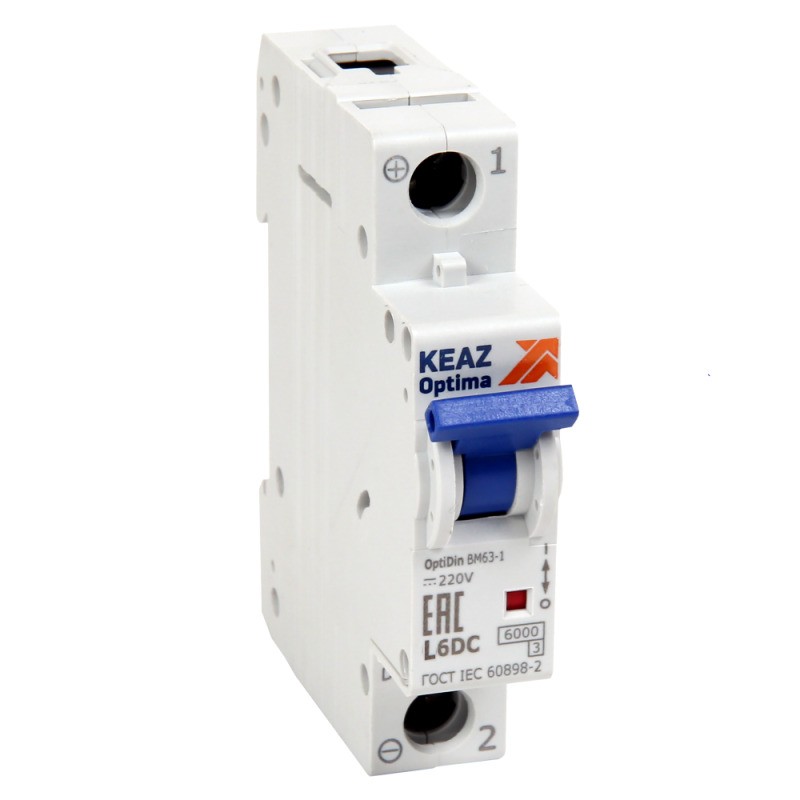 Выключатель автоматический модульный 1п K 40А OptiDin BM63-1K40-DC-УХЛ3 КЭАЗ 261181 Выключатель автоматический модульный 1п K 40А OptiDin BM63-1K40-DC-УХЛ3 КЭАЗ 261181