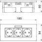 Блок розеточный 3-м AR45 3хModul45 DE-RW D0RW3B 16А 84х185х59мм укомплектован. с маркир. бел. OBO 6119433 Блок розеточный 3-м AR45 3хModul45 DE-RW D0RW3B 16А 84х185х59мм укомплектован. с маркир. бел. OBO 6119433