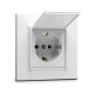 Розетка с/з и крышкой СП Karea 16А IP20 бел. Makel 56001029 Розетка с/з и крышкой СП Karea 16А IP20 бел. Makel 56001029