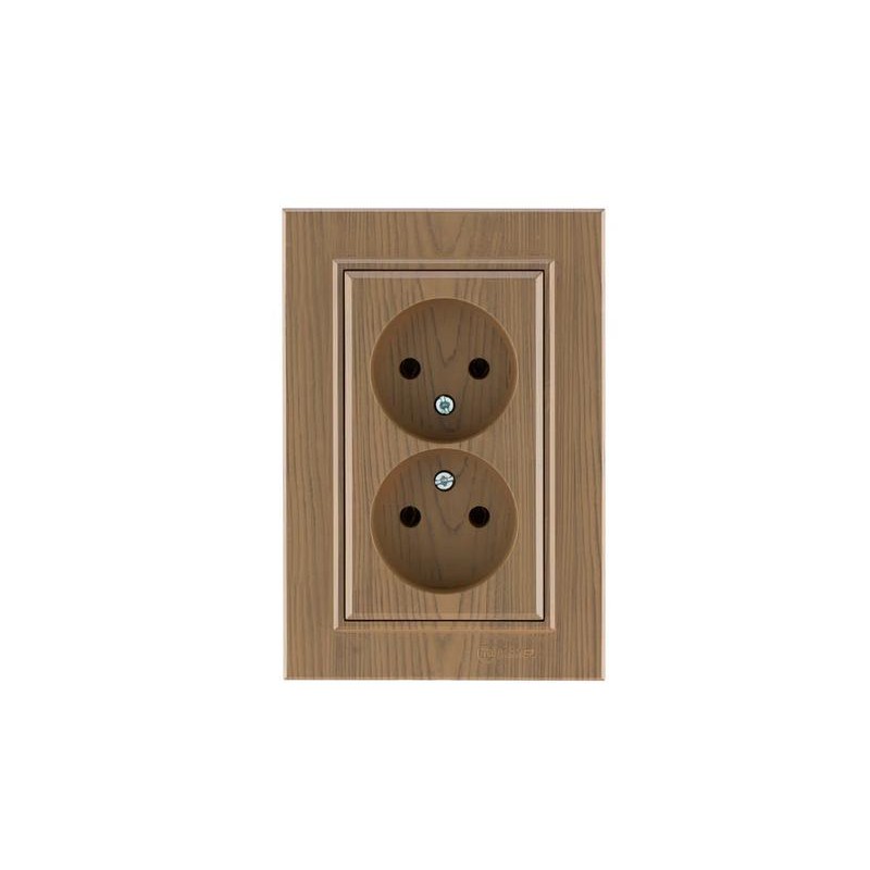 Розетка 2-м СП Karea 10А IP20 б/з дуб Makel 56101017