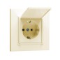 Розетка с/з и крышкой (Керамика) СП Karea 16А IP20 крем. Makel 56010009