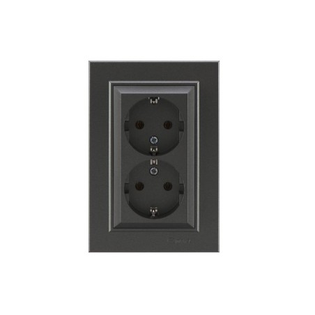 Розетка 2-я с/з СП (Новый дизайн) Karea 16А IP20 дым. Makel 56050057