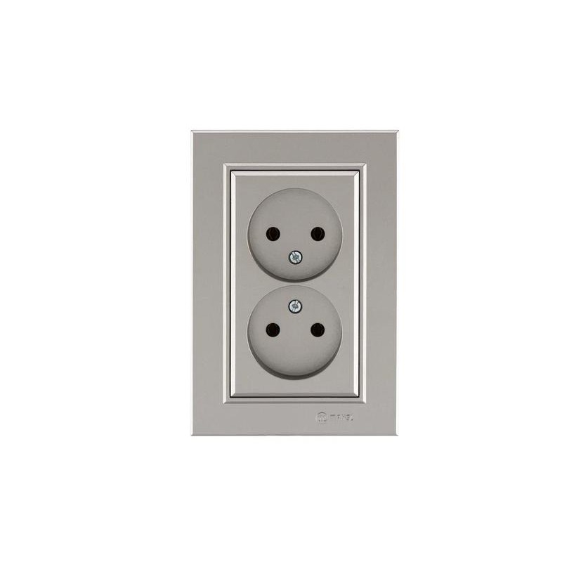 Розетка 2-м СП Karea 10А IP20 б/з зел. Makel 56052017
