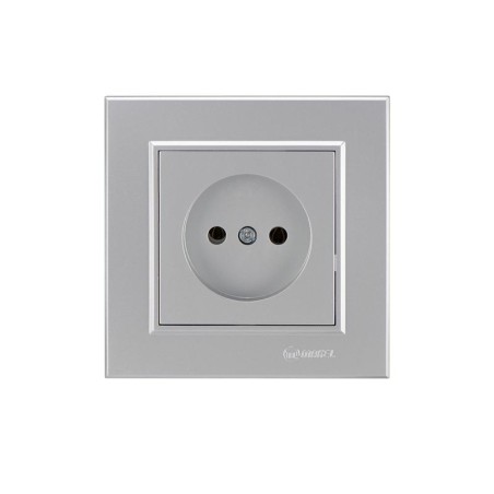 Розетка б/з СП Karea 16А IP20 серебр. керамика Makel 56065002