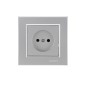 Розетка б/з СП Karea 16А IP20 серебр. керамика Makel 56065002