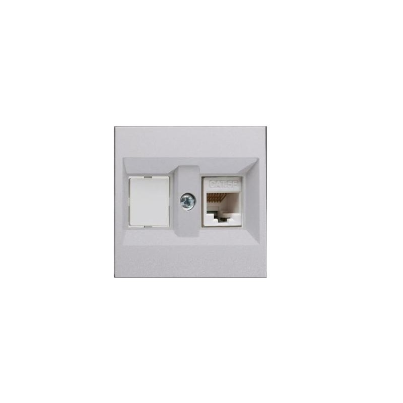 Розетка компьютерная 2-м СП Karea 16А IP20 RJ45 кат.5 механизм сереб. Makel 57065035 Розетка компьютерная 2-м СП Karea 16А IP20 RJ45 кат.5 механизм сереб. Makel 57065035