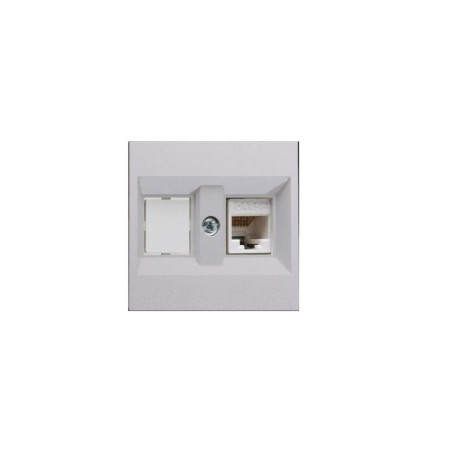 Розетка компьютерная 2-м СП Karea 16А IP20 RJ45 кат.5 механизм сереб. Makel 57065035