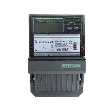 Счетчик Меркурий 230 ART-03 PQRSIDN 3ф 5-7.5А класс точн. 0.5S/1.0 1 тариф. RS-485 ЖКИ Инкотекс М0000051953