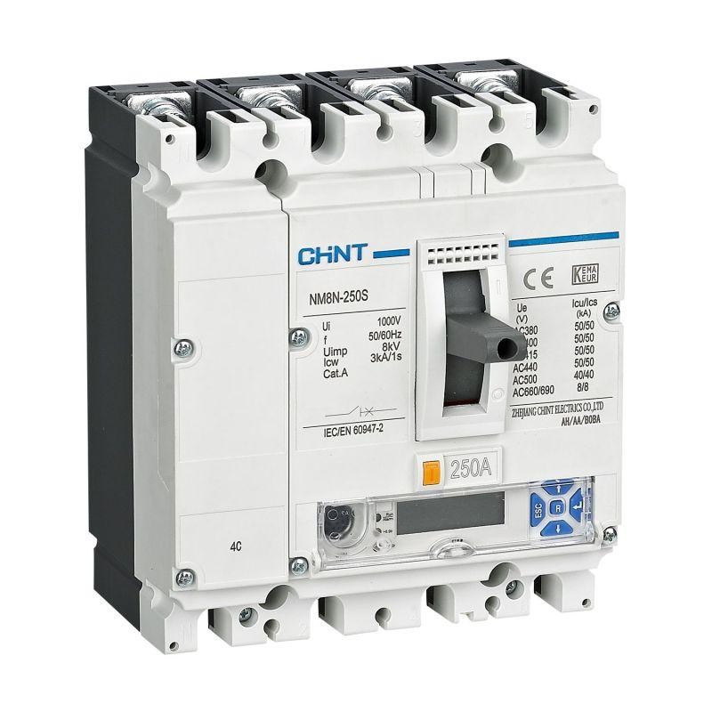 Выключатель автоматический 4п 250А 70кА NM8N-250Q EM с электрон. расцеп. LCD (R) CHINT 271400