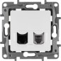 Розетка компьютерная + телефонная 2-м СП Etika RJ45 + RJ11 кат.5E UTP механизм бел. Leg 672252 Розетка компьютерная + телефонная 2-м СП Etika RJ45 + RJ11 кат.5E UTP механизм бел. Leg 672252