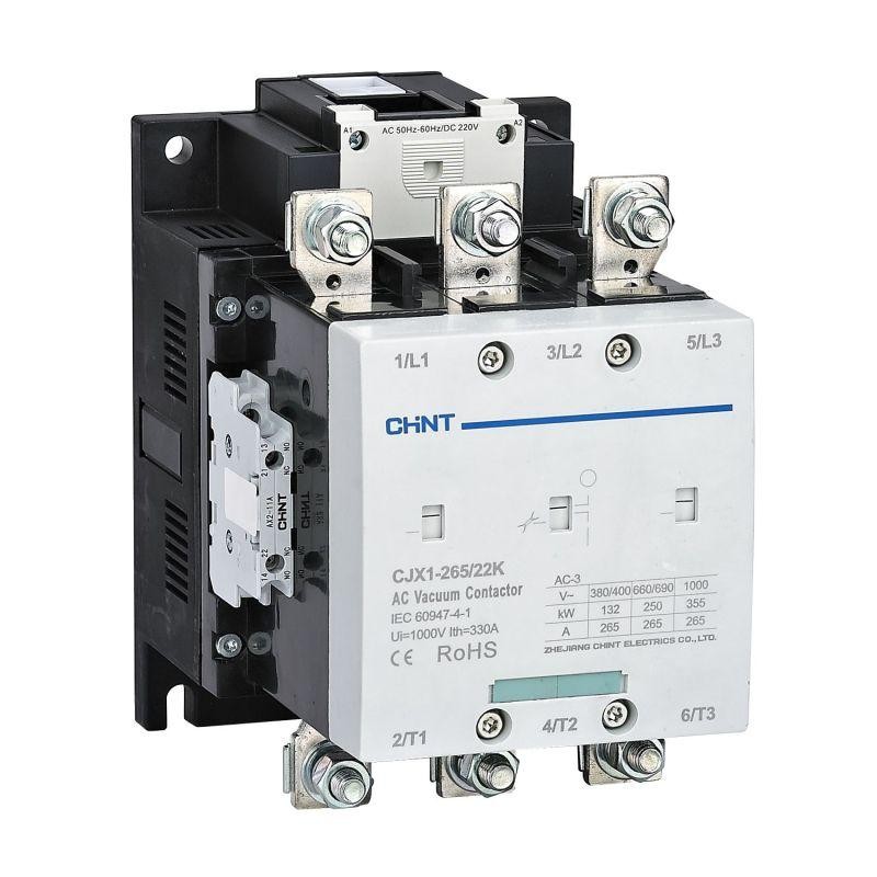 Контактор вакуумный CJX1-265/22K 265А кат. 380В AC/DC 2НО+2НЗ AC-3 CHINT 275707 Контактор вакуумный CJX1-265/22K 265А кат. 380В AC/DC 2НО+2НЗ AC-3 CHINT 275707