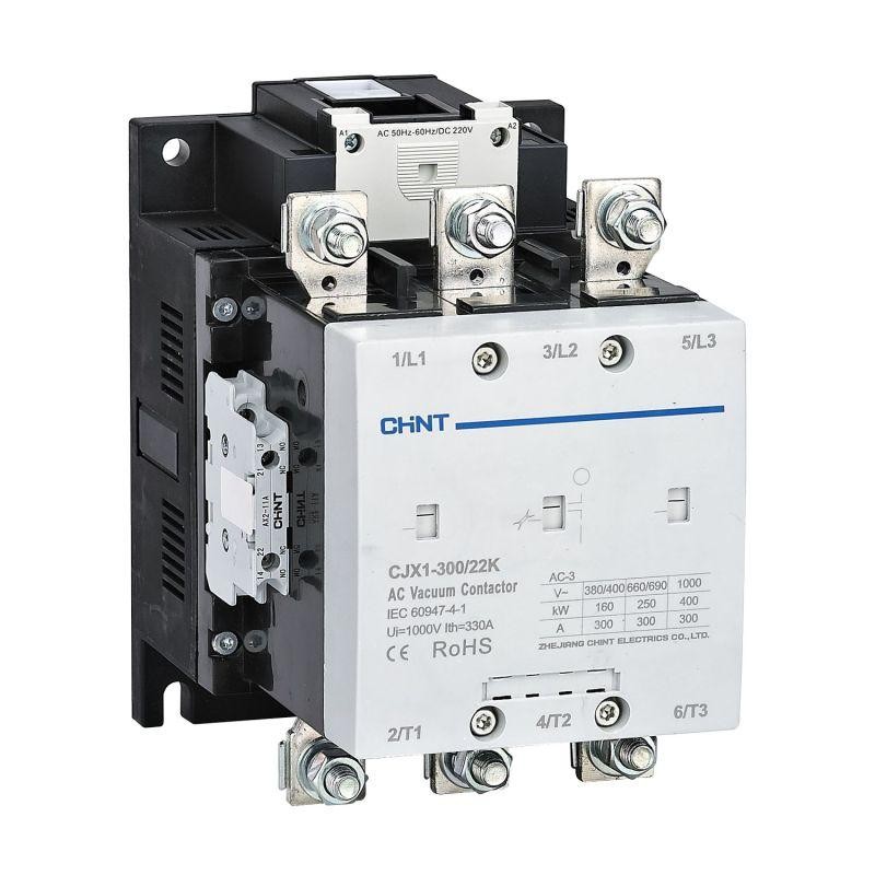 Контактор вакуумный CJX1-300/22K 300А 380В AC/DC 2НО+2НЗ AC-3 CHINT 275710 Контактор вакуумный CJX1-300/22K 300А 380В AC/DC 2НО+2НЗ AC-3 CHINT 275710