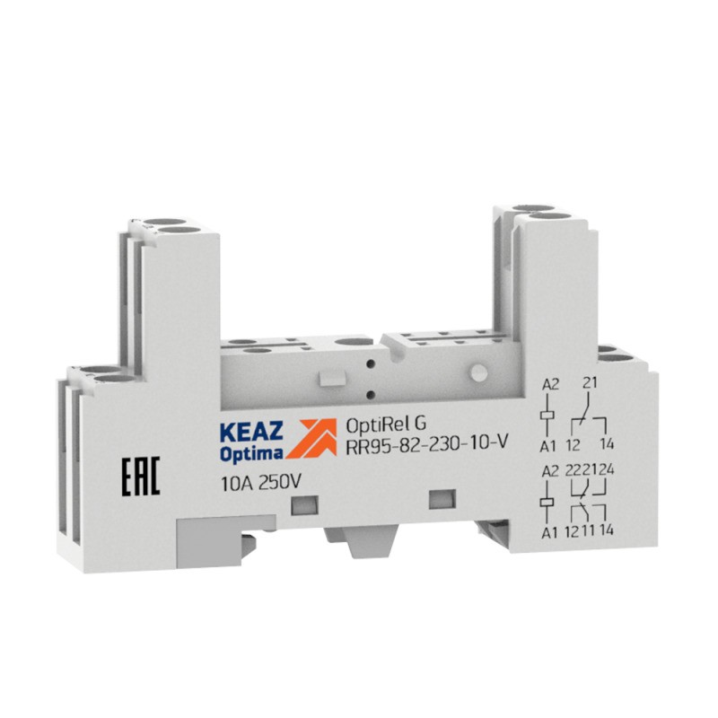 Розетка для реле OptiRel G RR95-82-230-10-V КЭАЗ 281176 Розетка для реле OptiRel G RR95-82-230-10-V КЭАЗ 281176