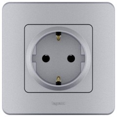 Розетка 1-м СП Inspiria 16А IP20 250В 2P+E немецк. стандарт механизм алюм. Leg 673722