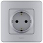 Розетка 1-м СП Inspiria 16А IP20 250В 2P+E немецк. стандарт механизм алюм. Leg 673722