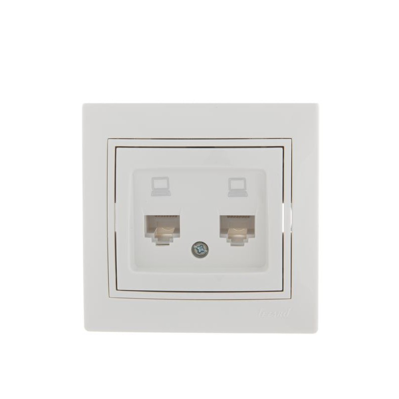 Розетка компьютерная 2-м СП Mira RJ45 бел./бел. LEZARD 701-0202-141 Розетка компьютерная 2-м СП Mira RJ45 бел./бел. LEZARD 701-0202-141
