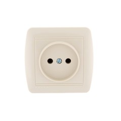 Розетка 1-м ОП Demet 16А IP20 без заземл. керамика крем. LEZARD 711-0300-121