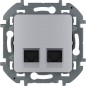 Розетка компьютерная 2-м Inspiria RJ45 кат.6 UTP механизм алюм. Leg 673842