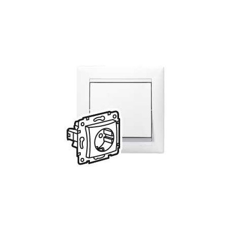Розетка 1-м СП Valena 16А IP21 2P+E с заземл. немецк. стандарт механизм бел. (DIY-упак.) Leg 694280
