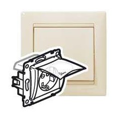 Розетка 1-м СП Valena IP44 2P+E с заземл. механизм сл. кость (DIY-упак.) Leg 695640