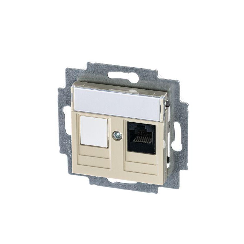 Розетка компьютерная Levit RJ45 кат.5E с заглушкой сл. кость ABB 2CHH295117A6017 Розетка компьютерная Levit RJ45 кат.5E с заглушкой сл. кость ABB 2CHH295117A6017