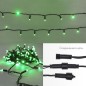 Гирлянда светодиодная "Нить" 10м 100LED зел. 12Вт 24В IP65 постоян. свечение провод ПВХ черн. Neon-Night 305-144