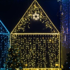 Гирлянда светодиодная "Нить" 10м 100LED зол. 10Вт 230В IP65 постоян. свечение провод ПВХ черн. Neon-Night 305-178