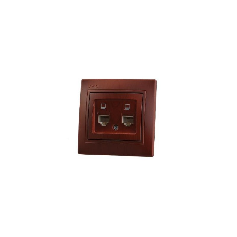 Розетка компьютерная 2-м Mira RJ45 вишня LEZARD 701-0601-141 Розетка компьютерная 2-м Mira RJ45 вишня LEZARD 701-0601-141