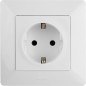 Розетка 1-м СП Valena Life 16А IP2X 250В 2P+E безвинтов. клеммы с лицев. панелью механизм бел. Leg 753421