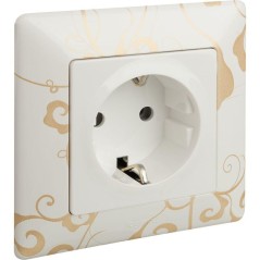 Розетка 1-м СП Valena Life 16А IP2X 250В 2P+E безвинтов. клеммы с лицев. панелью механизм бел. Leg 753421