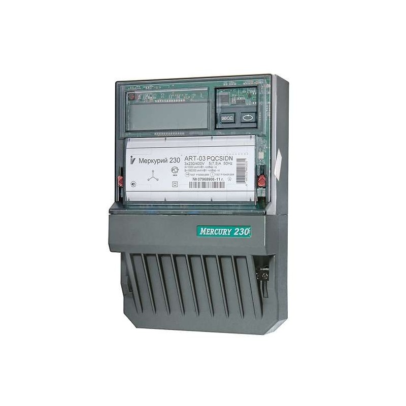 Счетчик Меркурий 230 ART-03 CLN 3ф 5-7.5А класс точн. 0.5S/1.0 многотариф. CAN PLC-I ЖКИ Самарск. вр. Инкотекс М0000051912