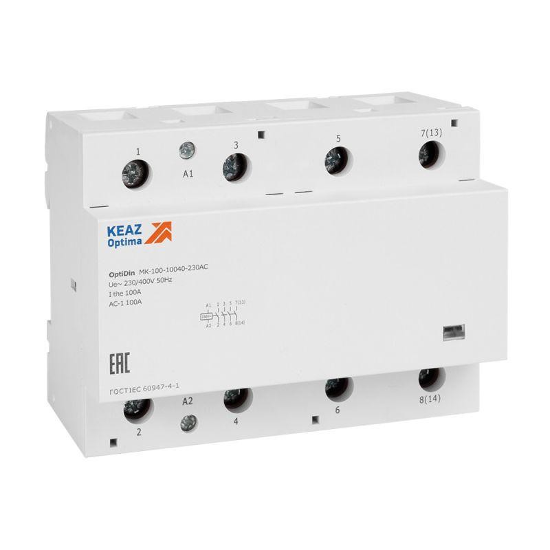 Контактор модульный OptiDin MK-100-10022-110AC КЭАЗ 321272 Контактор модульный OptiDin MK-100-10022-110AC КЭАЗ 321272