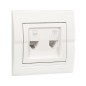 Розетка компьютерная + телефонная 2-м СП Deriy RJ45 + RJ11 IP20 бел. LEZARD 702-0202-143 Розетка компьютерная + телефонная 2-м СП Deriy RJ45 + RJ11 IP20 бел. LEZARD 702-0202-143
