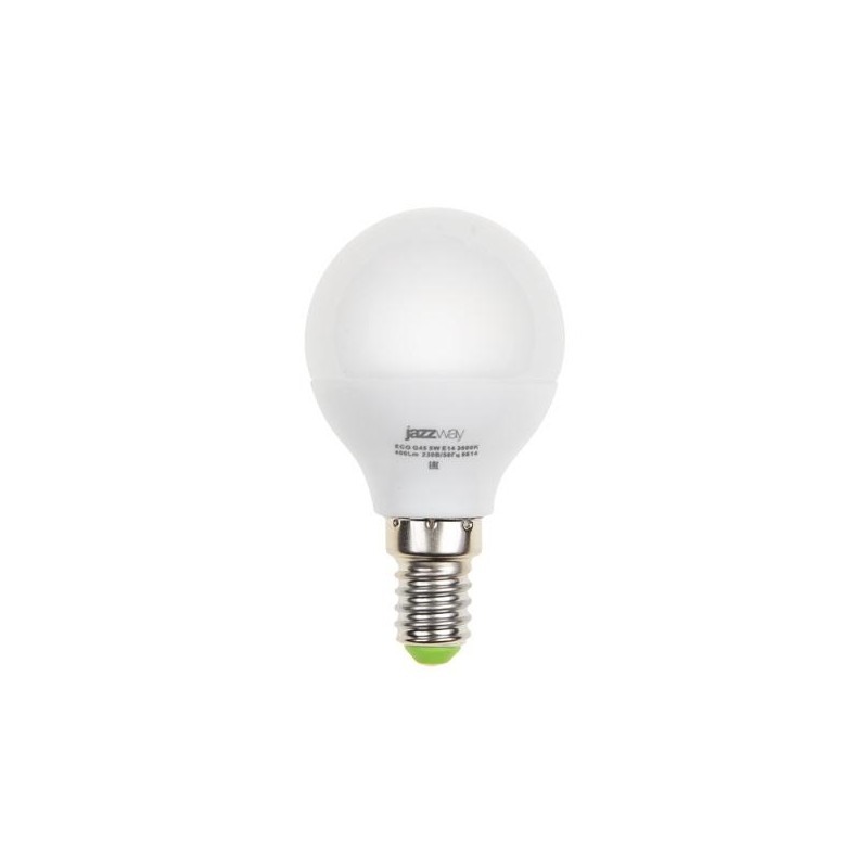 Лампа светодиодная PLED-ECO 5Вт G45 шар матовая 4000К нейтр. бел. E14 400лм 230В 50Гц JazzWay 1036926A