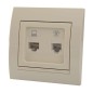 Розетка компьютерная + телефонная 2-м СП Deriy RJ45 + RJ11 IP20 крем. LEZARD 702-0303-143 Розетка компьютерная + телефонная 2-м СП Deriy RJ45 + RJ11 IP20 крем. LEZARD 702-0303-143