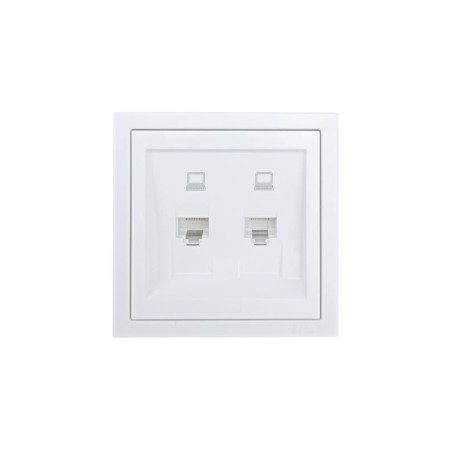 Розетка компьютерная 2-мест. ZIMA IP20 бел. LEZARD 704-0288-141
