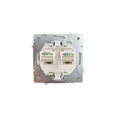 Розетка компьютерная 2-мест. ZIMA IP20 бел. LEZARD 704-0288-141