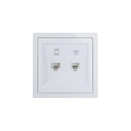 Розетка компьютер+телефон с модулем Cat 6 СП ZIMA бел. LEZARD 704-0288-144