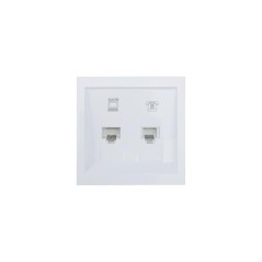 Розетка компьютер+телефон с модулем Cat 6 СП ZIMA бел. LEZARD 704-0288-144