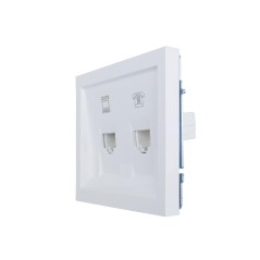Розетка компьютер+телефон с модулем Cat 6 СП ZIMA бел. LEZARD 704-0288-144