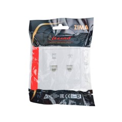 Розетка компьютер+телефон с модулем Cat 6 СП ZIMA бел. LEZARD 704-0288-144