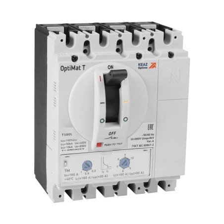 Выключатель автоматический OptiMat T160H TM 160A 3P КЭАЗ 356165