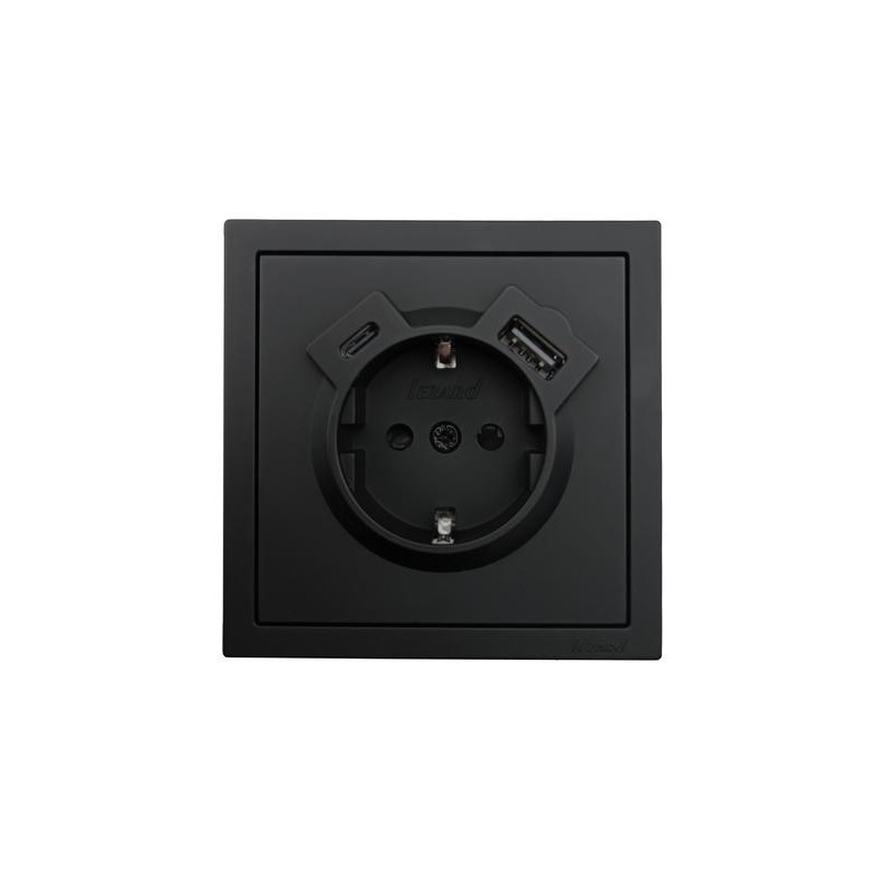 Розетка 1-мест. с/з Type-C+USB разъем СП ZIMA IP20 черн. бархат LEZARD 704-4288-181TC Розетка 1-мест. с/з Type-C+USB разъем СП ZIMA IP20 черн. бархат LEZARD 704-4288-181TC