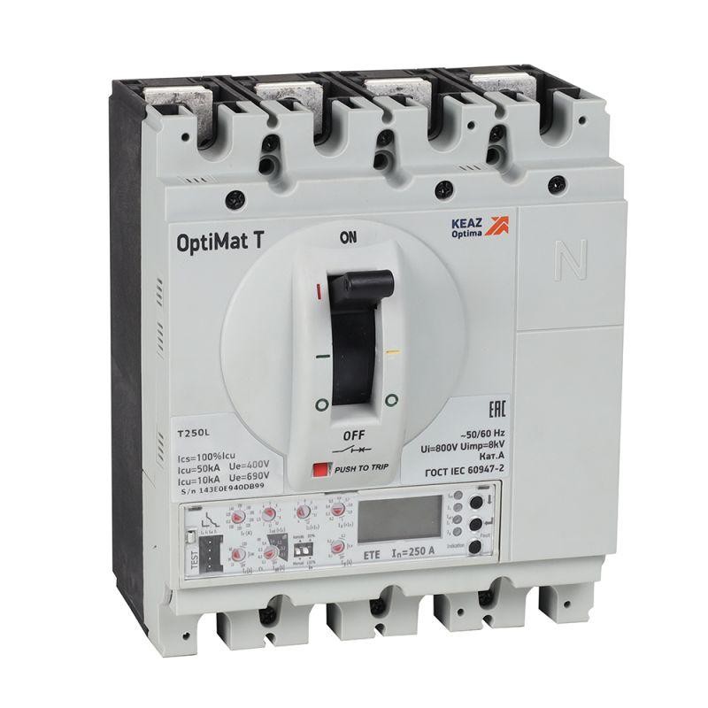 Выключатель автоматический для защиты двигателя OptiMat T250V ETE-M 250A 3P КЭАЗ 356753 Выключатель автоматический для защиты двигателя OptiMat T250V ETE-M 250A 3P КЭАЗ 356753